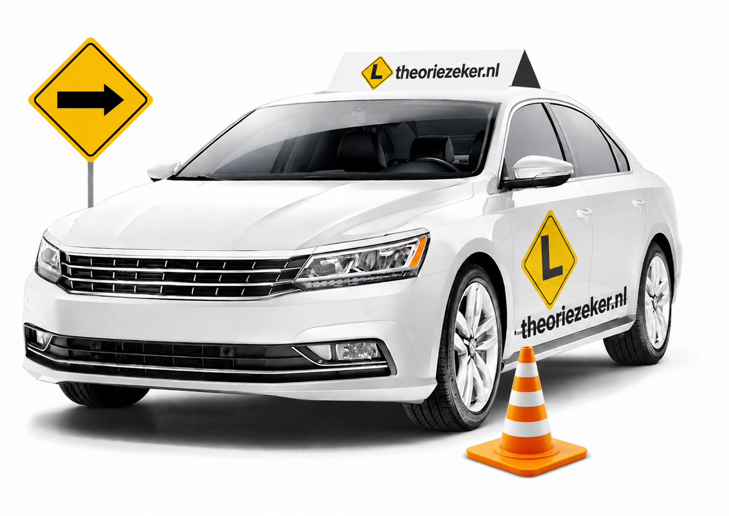 TheorieZeker lesauto met verkeersborden